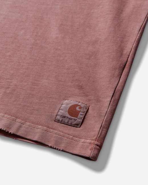 Carhartt Pink Torion Pocket Longsleeve T-Shirt Marsala (Grind Washed) for men