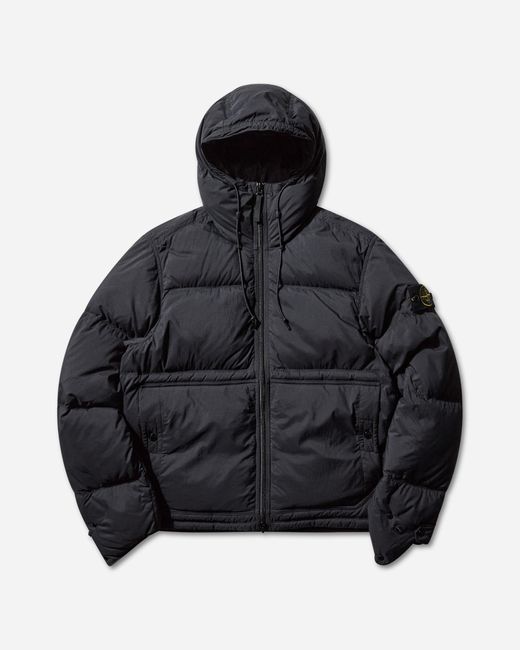 Stone Island Black Men S Matt Ripstop Cordura Advanced Fabrics Down Parka for men