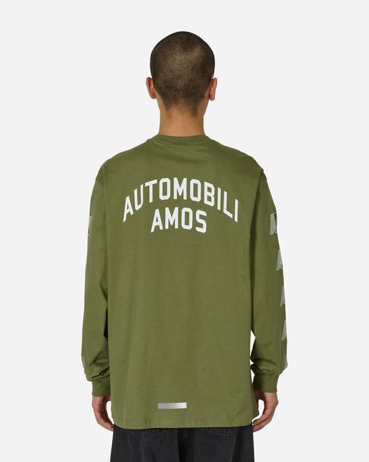 Automobili Amos Green Aa Logo Longsleeve T-Shirt Army for men