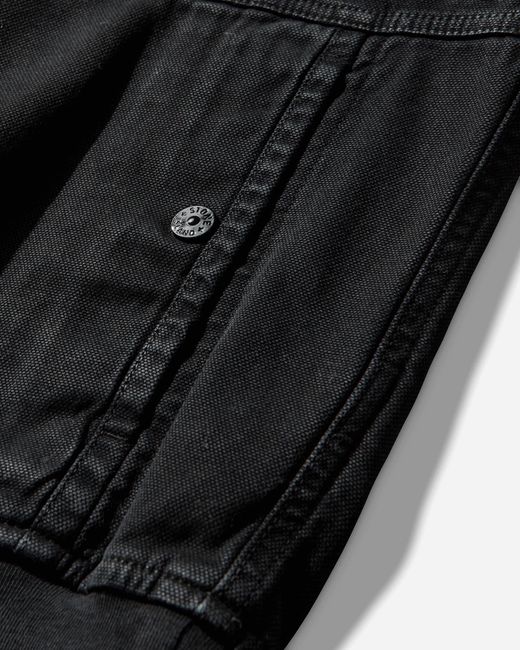 Stone Island Black Men S Organic Panama Cotton Old Effect Zip Jacket for men