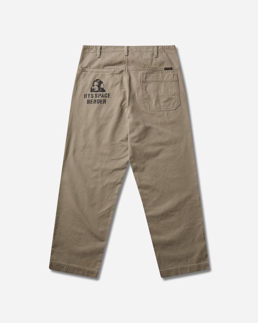 Hysteric Glamour White S Hys Space Bender Trousers Khaki for men