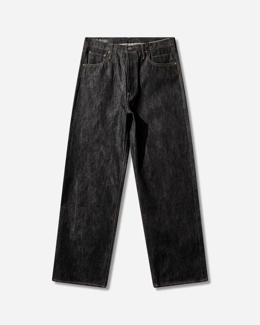 Visvim Black Men S Social Sculpture 01 Wide Raw Denim Pants Indigo for men