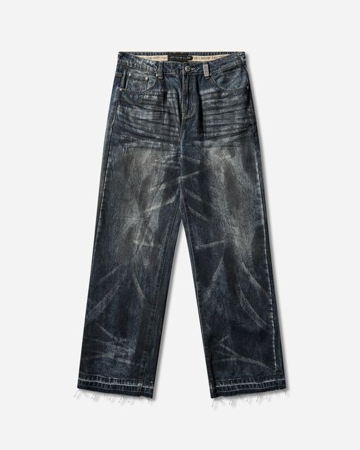 Racer Worldwide Gray Overpainted Denim Pants / Black for men