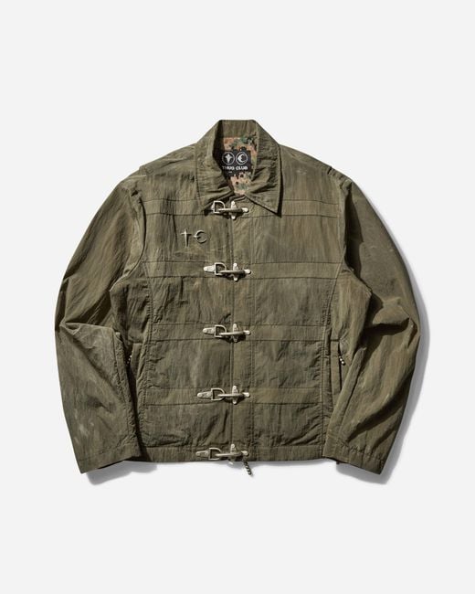 THUG CLUB Green Men S Scarred Bio Soldier Jacket Khaki for men