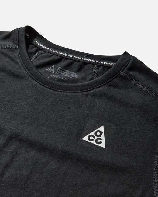 Nike Black S Acg Dri-Fit Short-Sleeve Trail Running Top