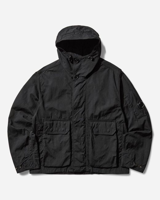 C P Company Black Men S Hooded Twill Jacket for men