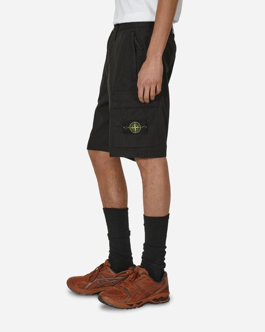 Stone Island Black Cargo Shorts for men