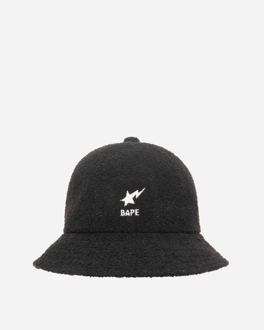 A Bathing Ape Black Bape Sta Pile Bucket Hat for men