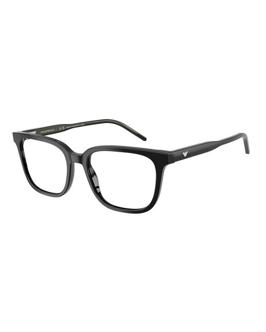 Emporio Armani Black Ea3258 6255 Optical Frames Acetate Squared Normal for men