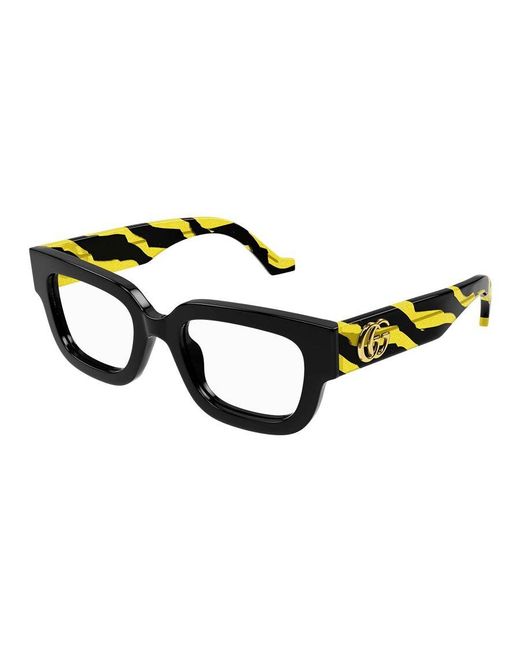Gucci Black Gg1548O 006 Optical Frames Acetate Transparent Squared