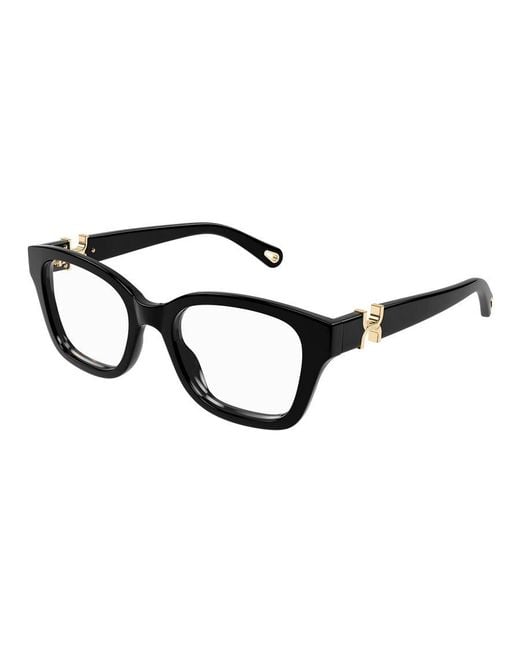 Chloé Black Ch0304O 001 Optical Frames Acetate Transparent Round