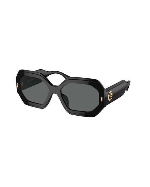 Tory Burch Black Miller 55mm Geometric Sunglasses
