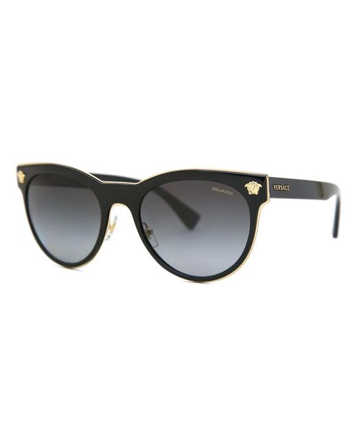 Versace Black Ve2198 Phantos-frame Metal Polarised Sunglasses