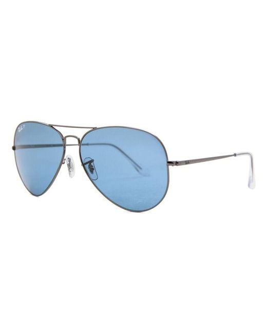 Ray-Ban Blue Ray-Ban Rb3689 Aviator Metal Ii Polarized 004/S2