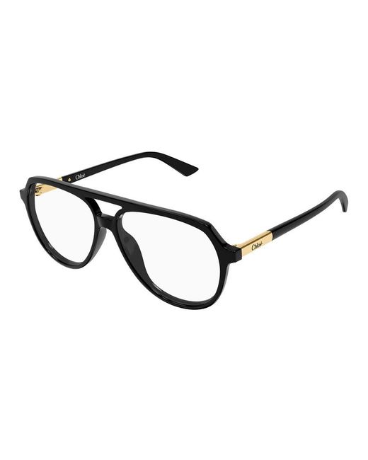 Chloé Black Ch0366O 001 Optical Frames Acetate Transparent Pilot
