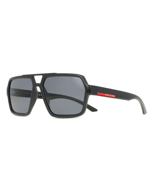 Prada Linea Rossa Black Ps A06S Polarized 1Ab02G for men