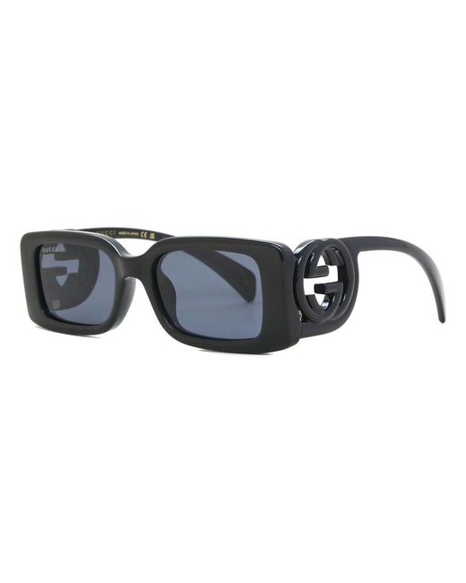 Gucci Black Chaise Longue 54mm Rectangular Sunglasses