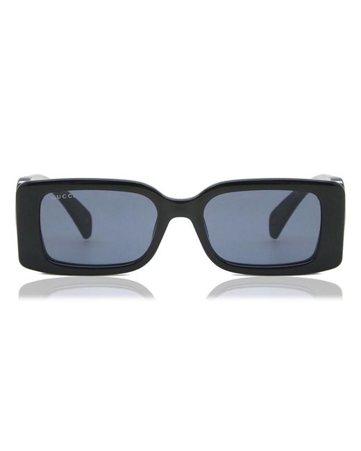 Gucci Black Chaise Longue 54mm Rectangular Sunglasses