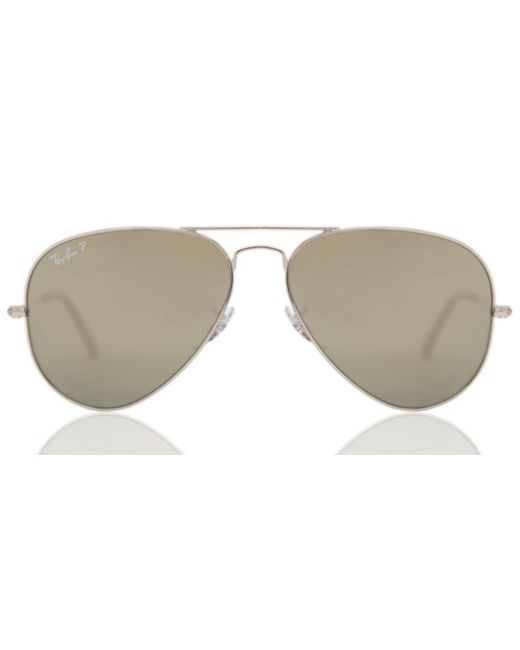 Ray Ban Rb3025 Aviator Large Metal Polarized 003 59 Sunglasses In Silver Metallic For Men Lyst