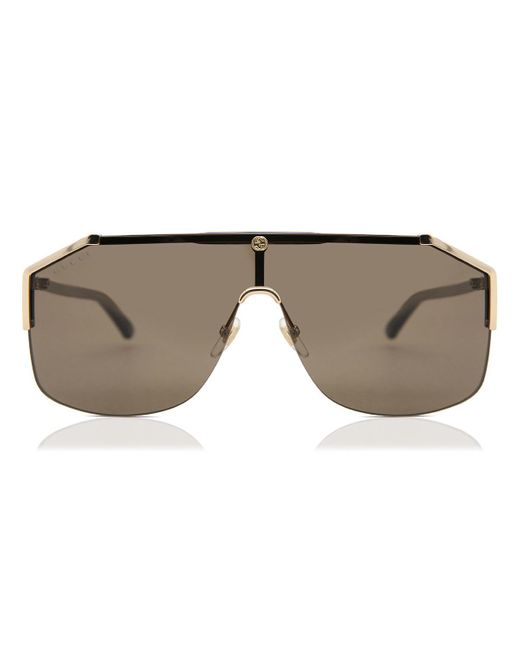 gucci geometric metal shield sunglasses