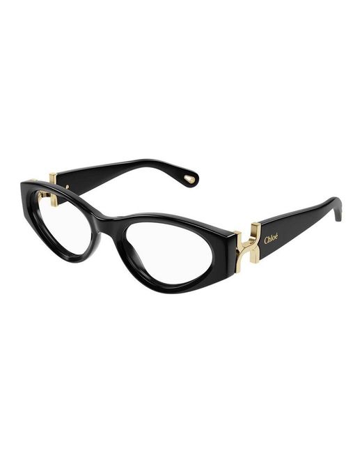 Chloé Black Ch0273O 001 Optical Frames Acetate Transparent Cat Eye
