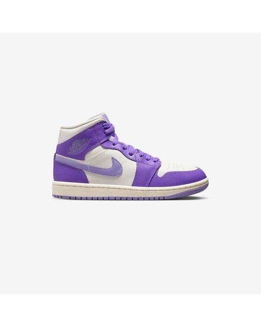Nike Purple Air 1 Mid Chunky- Sole Leather Mid-top Trainers