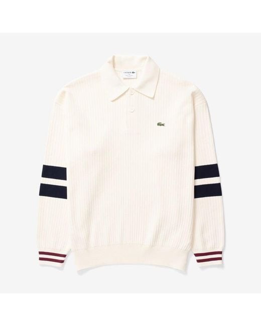 Lacoste Natural French Made Relaxed Sweat Ribbed Sweater for men