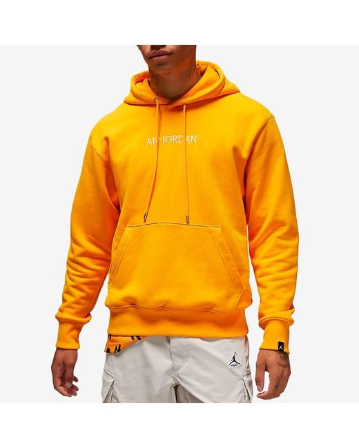 Nike Air Jordan Fleece Hoodie in Orange for Men | Lyst