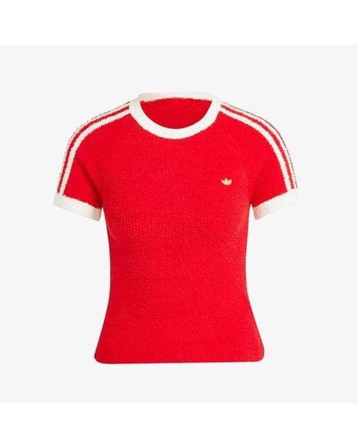 Adidas Red Wmns Premium Fully Fashioned Knit Tee