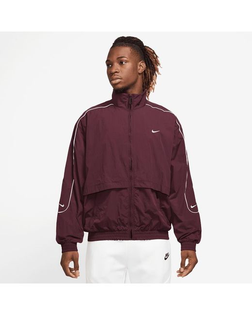Nike Purple Sportswear Solo Swoosh Woven Tracksuit Jacket for men