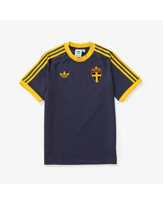 Adidas Blue Sweden Adicolor 3 Stripe T-shirt for men