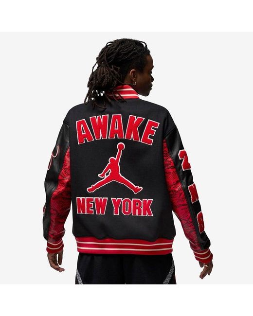 Nike Red Varsity Jacket X Awake Ny for men