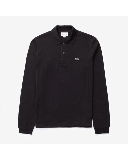 Lacoste Black Original Long Sleeve Cotton Polo Shirt for men
