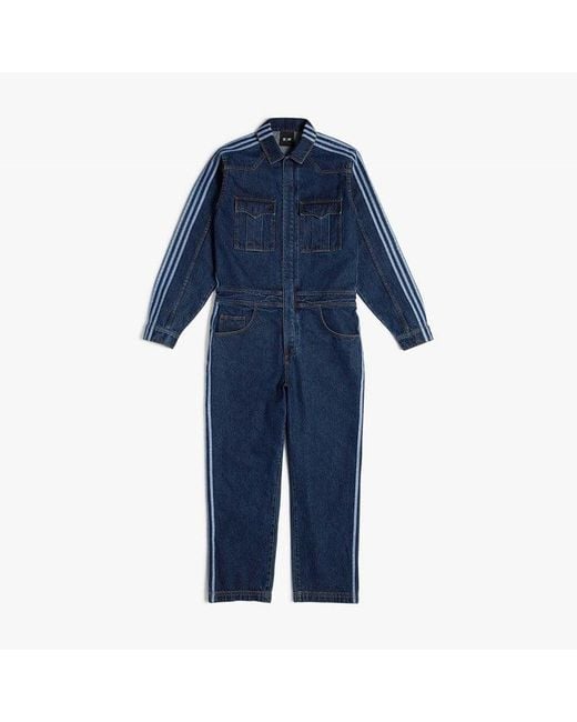Adidas Blue Ivy Park Denim Snap Boiler Suit