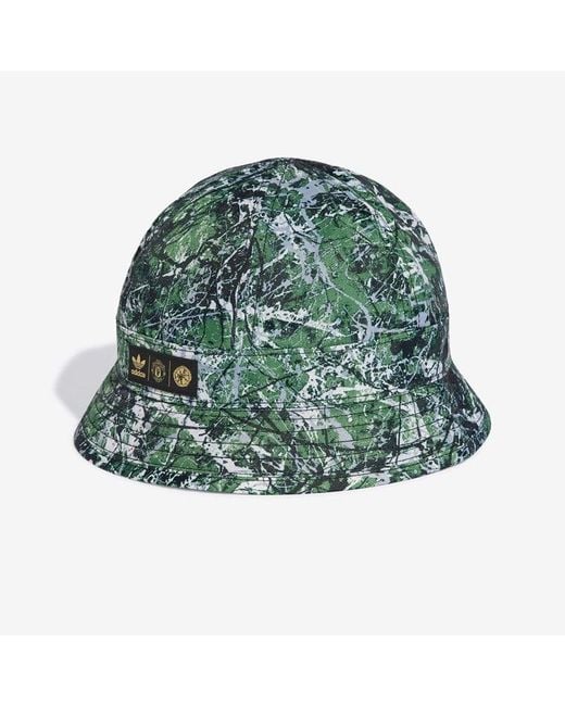 Adidas Green Manchester United Stone Roses Bucket Hat for men