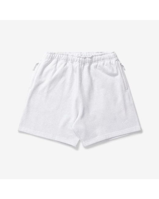 Nike White Solo Swoosh Brushed-back Fleece Shorts for men