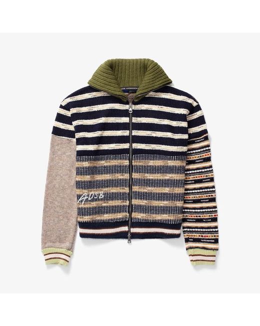 ANDERSSON BELL Blifden Patchwork Zip-up Cardigan in Brown for Men