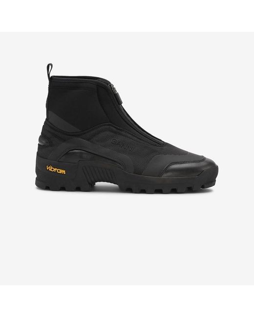 Ganni Performance High Top Zip Sneaker in Black Lyst