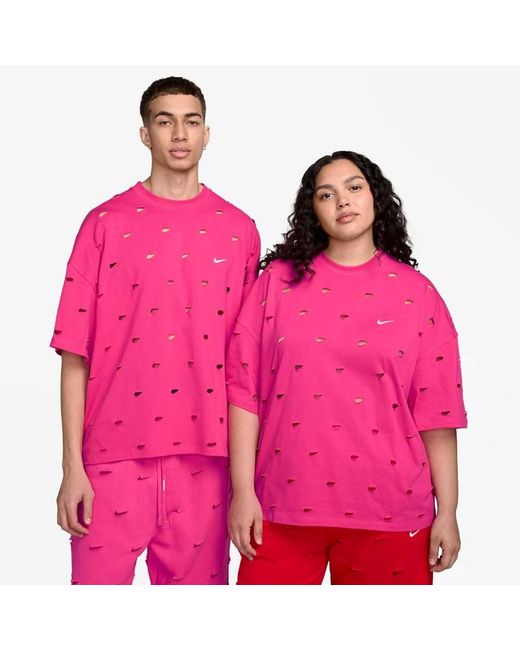 Nike Pink X Jacquemus Swoosh T-shirt Cotton
