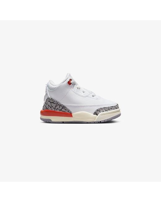 Nike White Jordan 3 Retro (td)
