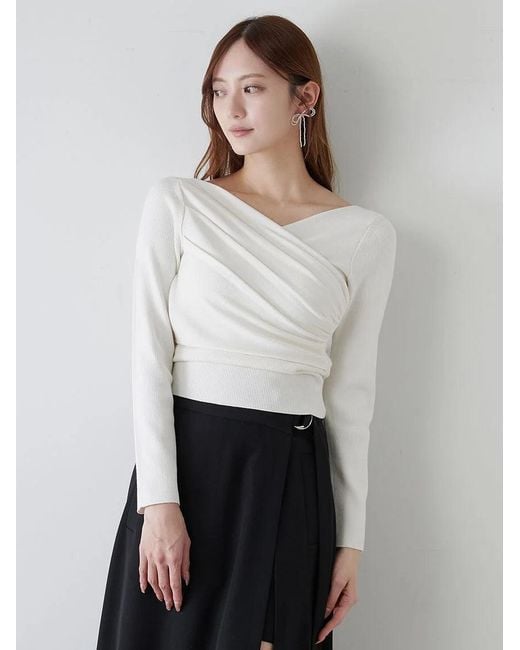 SNIDEL Black Cache-Coeur Knit Pullover Knitted Top