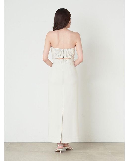 SNIDEL Black Strapless Cutout Maxi Dress