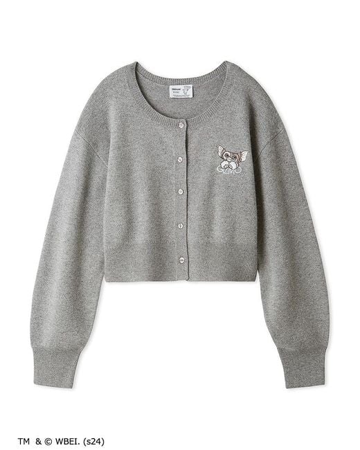 SNIDEL Pink Gremlins Special Order Embroidery Cropped Cardigan