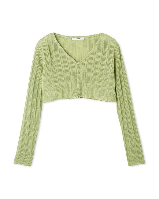 SNIDEL Black Ribbed Sheer Cardigan