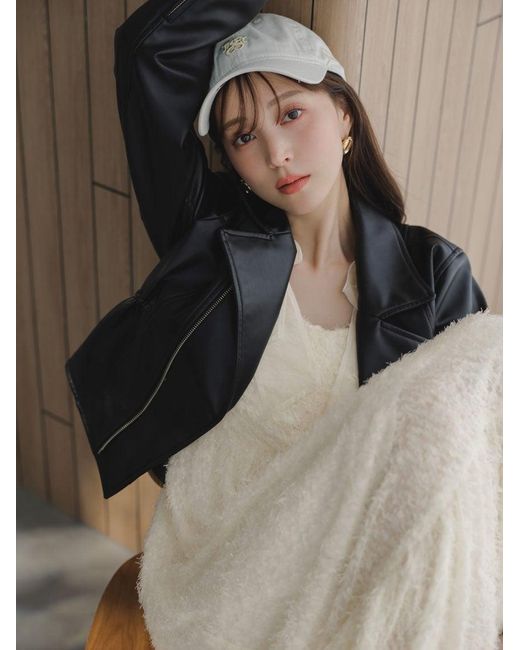 SNIDEL Black Trendy Pu Leather Jacket