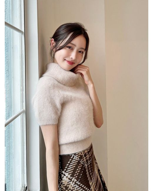 SNIDEL Natural Fox Fur Turtle Pullover