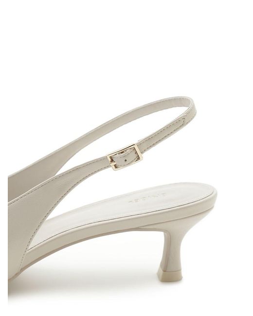 SNIDEL Natural Pointed Toe Bow Slingback Heels