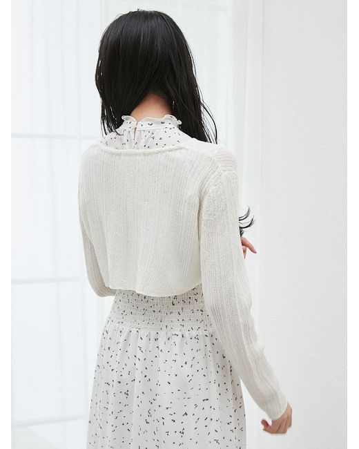 SNIDEL Black Ribbed Sheer Cardigan