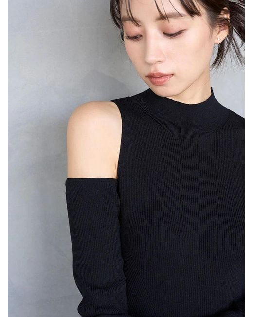 snidel knit dress Choker Detail Maxi Knit Dress F(ONE SIZE) / Black