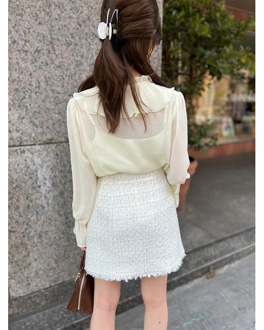 SNIDEL White Tweed Skort